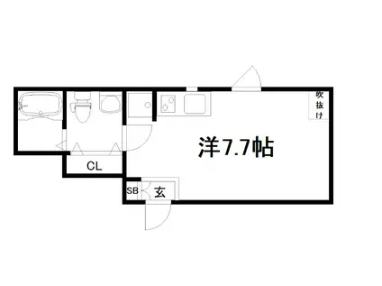グランマーレ京都御所西(ワンルーム/1階)の間取り写真