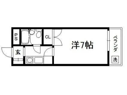 MLA京田辺(1K/1階)の間取り写真