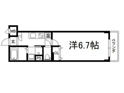プランドールSHINWA(1K/3階)の間取り写真