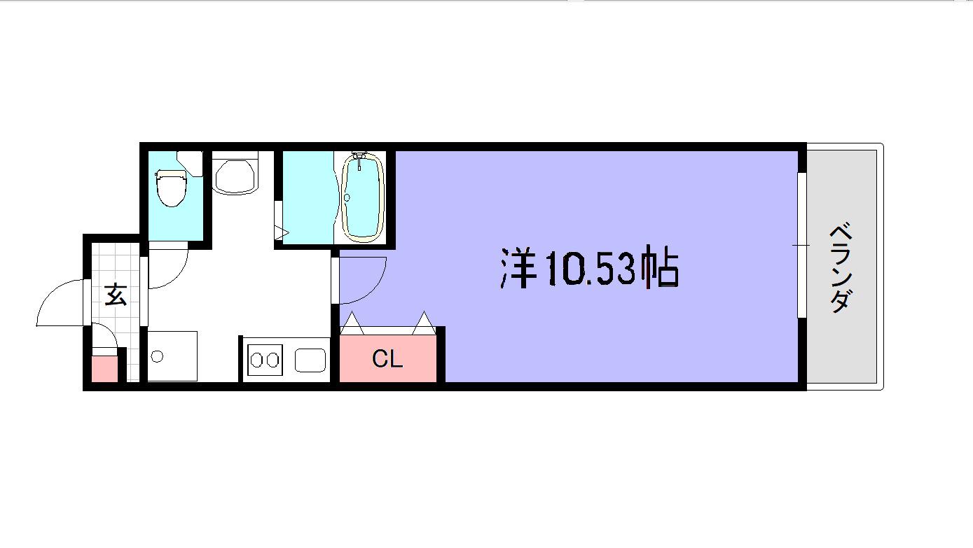 フラッツ室町(1K/2階)の間取り写真
