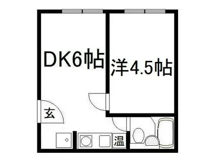 小林ハイツ(1DK/1階)の間取り写真