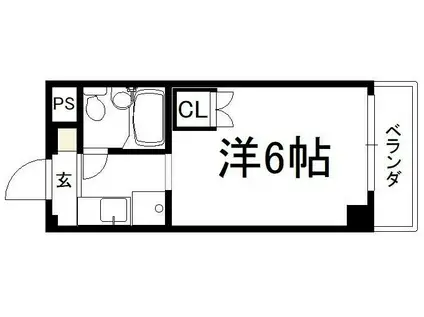 ロイヤルレジデンス(ワンルーム/3階)の間取り写真