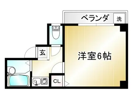 ロイヤル紫野(1K/2階)の間取り写真