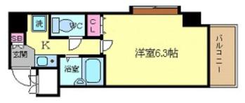 ベラジオ四条堀川(1K/2階)の間取り写真