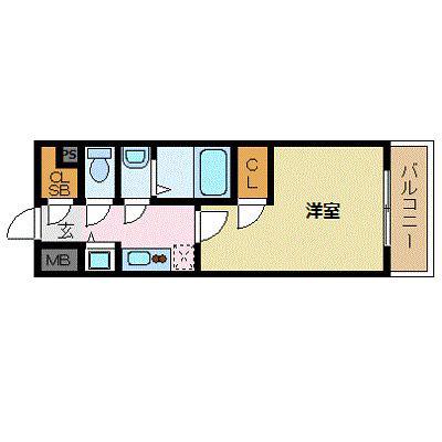 エスリード京都梅小路(1K/3階)の間取り写真