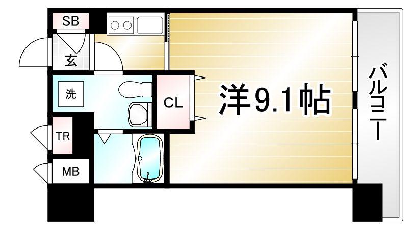 ベラジオ四条烏丸(1K/10階)の間取り写真
