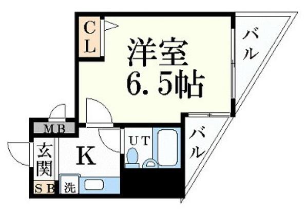 エスリード京都駅前(1K/7階)の間取り写真