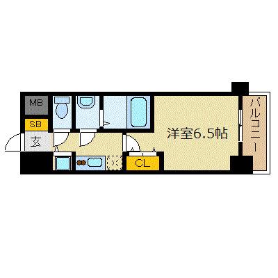 アドバンス京都ソナーレ(1K/1階)の間取り写真