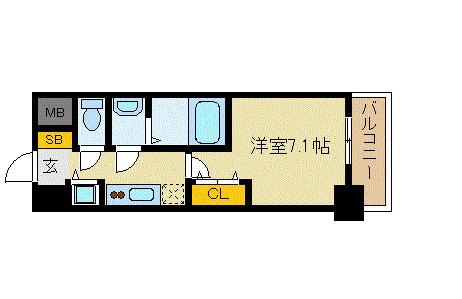 アドバンス京都ソナーレ(1K/6階)の間取り写真