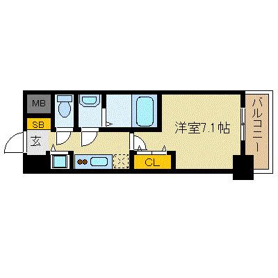アドバンス京都ソナーレ(1K/2階)の間取り写真