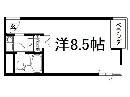 下鴨女子学生会館・テラッセ糺ノ森(ワンルーム/2階)の間取り写真