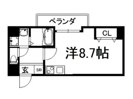 サンカノン御所西(ワンルーム/3階)の間取り写真
