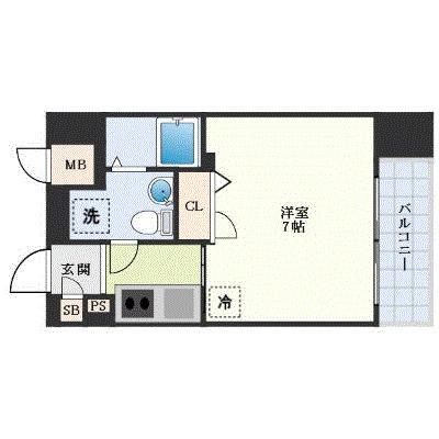 ベラジオ四条烏丸(1K/7階)の間取り写真