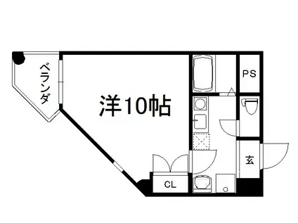エルコート(1K/4階)の間取り写真