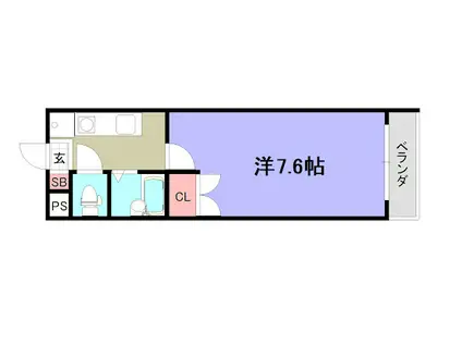 スカイハイツ中野(1K/2階)の間取り写真