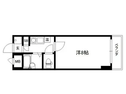 エクセラン興戸(1K/4階)の間取り写真