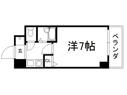 ユニバーシティー丸光(1K/9階)の間取り写真