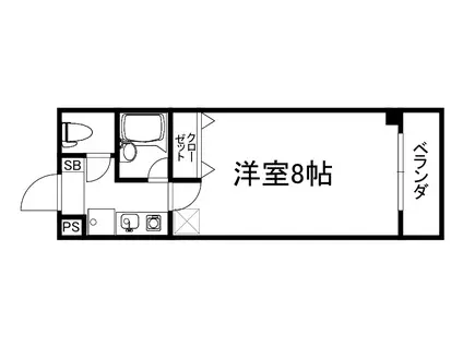 メドウモリベ(1K/4階)の間取り写真