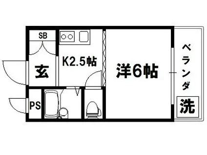 メゾン市川壱番館(1K/2階)の間取り写真