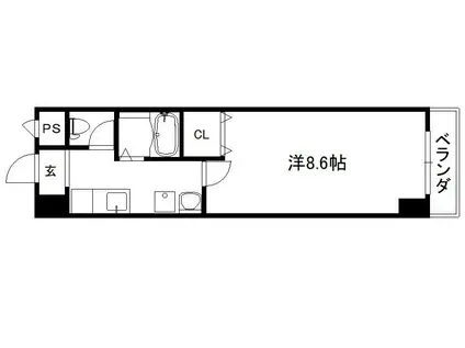 アートプラザ京田辺3(1K/3階)の間取り写真
