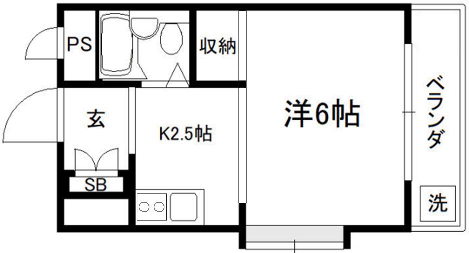 メゾン市川壱番館(1K/3階)の間取り写真