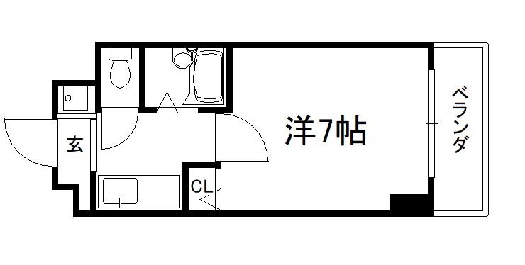 ユニバーシティー丸光(1K/4階)の間取り写真