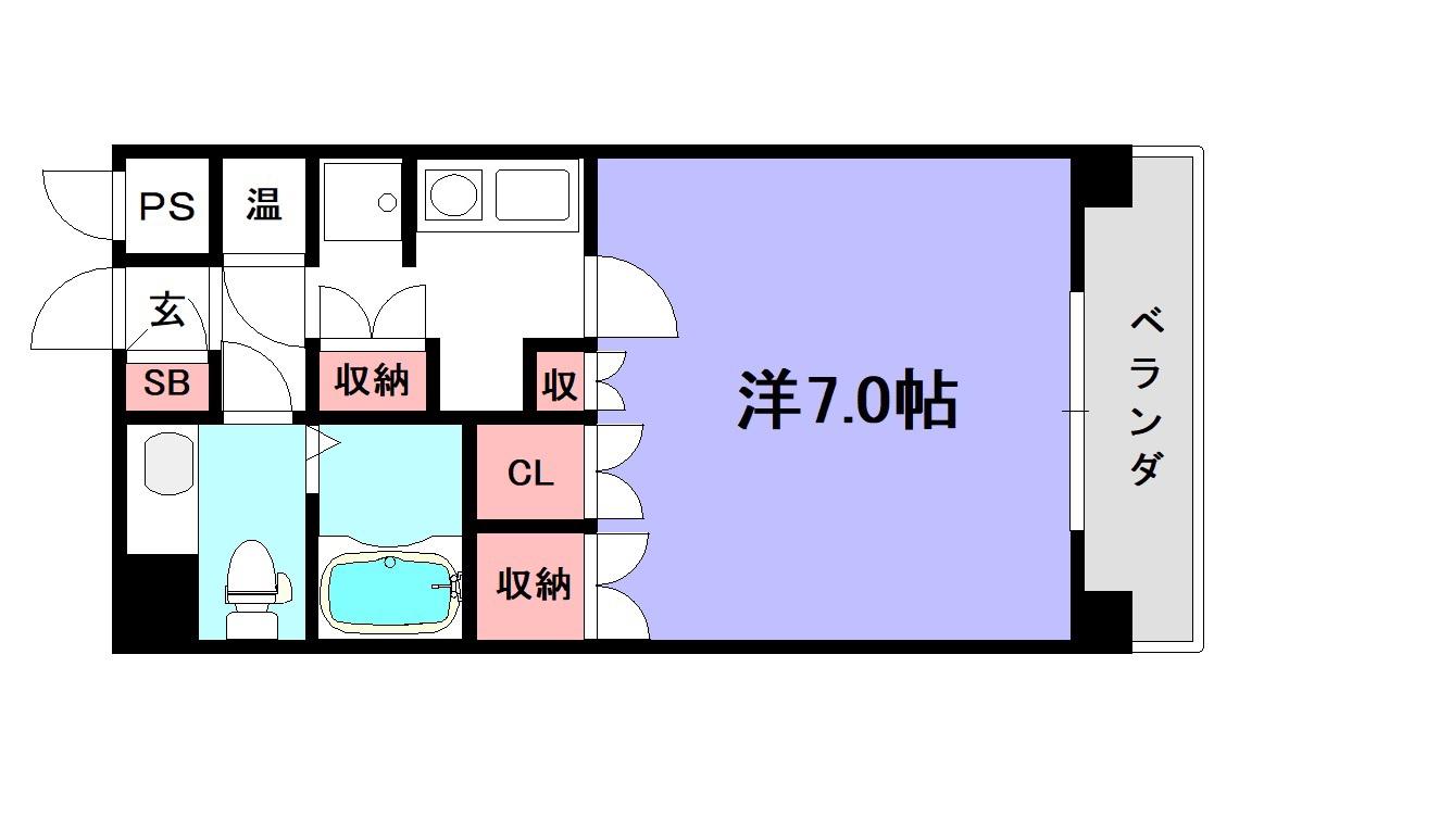 キアーラ御所(1K/4階)の間取り写真