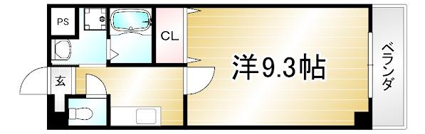 ワイズコート御陵(1K/5階)の間取り写真