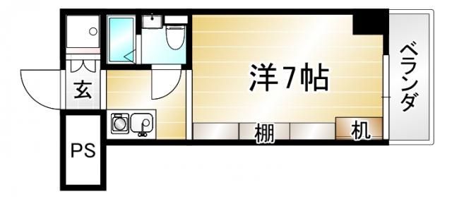 シリウス星の子(ワンルーム/5階)の間取り写真