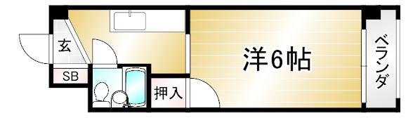 コルザ河村(1K/5階)の間取り写真