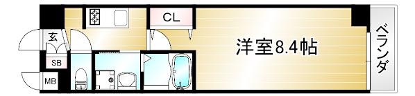 エスカーサ京都西陣(1K/3階)の間取り写真