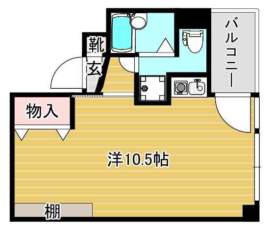 トーヨービル(ワンルーム/4階)の間取り写真