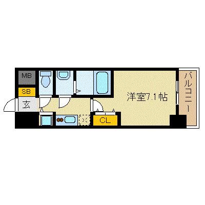 アドバンス京都ソナーレ(1K/2階)の間取り写真
