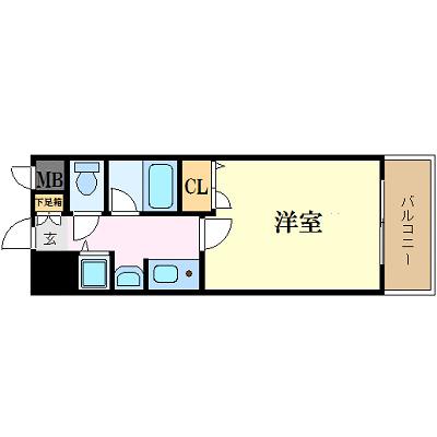 べラジオ五条烏丸(1K/4階)の間取り写真