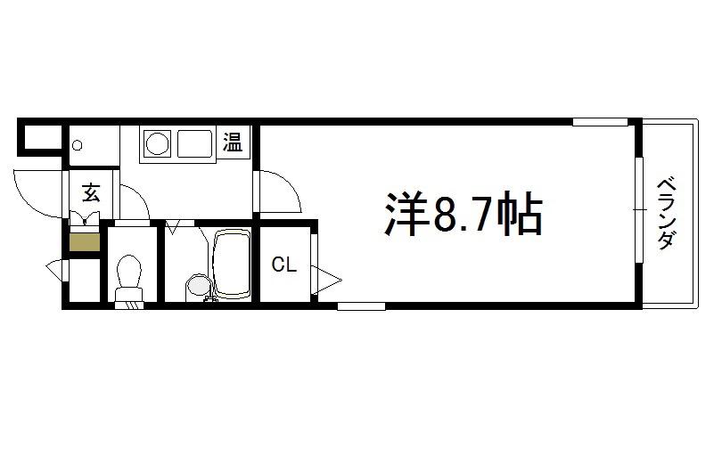 西陣の中(1K/2階)の間取り写真