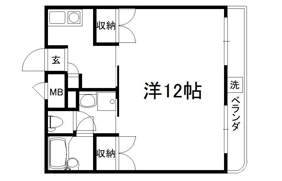 ダイバーシティ同志社(1K/2階)の間取り写真