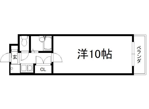 ピラーズ御所西(1K/1階)の間取り写真