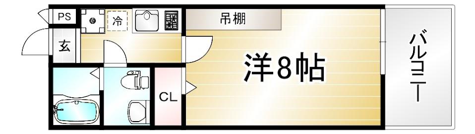 アークリード今出川大宮(1K/1階)の間取り写真