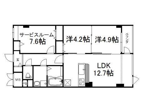 IRORIE(2SLDK/3階)の間取り写真