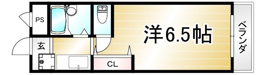 カーサ御所西(ワンルーム/4階)の間取り写真