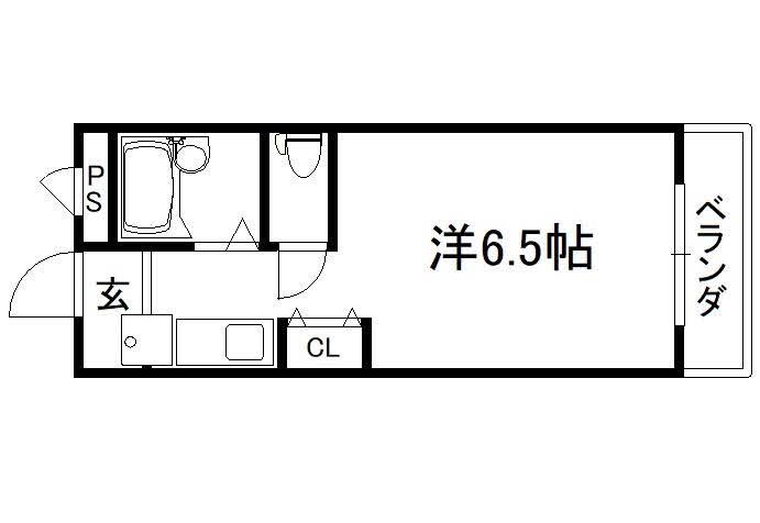 カーサ御所西(ワンルーム/2階)の間取り写真