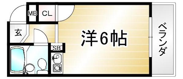 GRANDVALUE西陣(ワンルーム/4階)の間取り写真