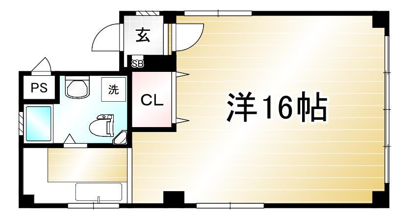 39ビル(1K/3階)の間取り写真