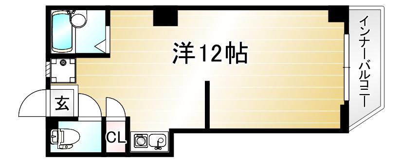 SONIX(ワンルーム/1階)の間取り写真