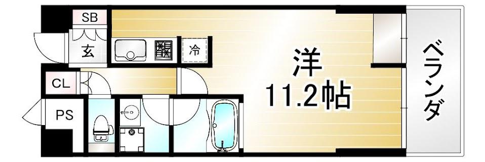 アーバネックス北大路(ワンルーム/4階)の間取り写真