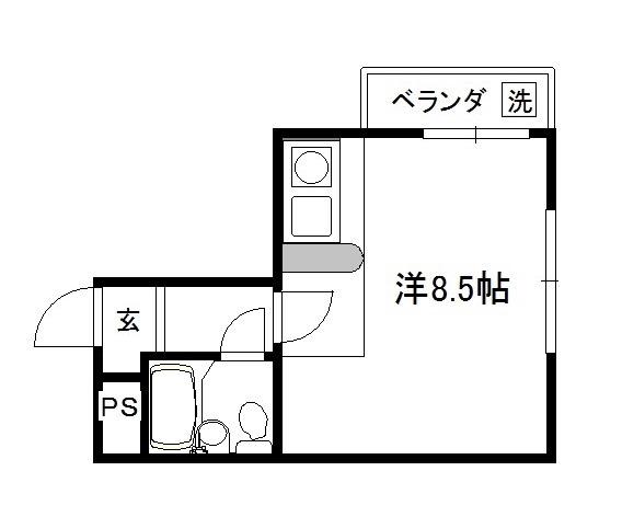 第29長栄グランビュー下長者(ワンルーム/1階)の間取り写真