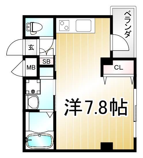 ARTISAN北大路(ワンルーム/2階)の間取り写真