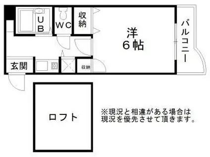 GAIA21(1K/4階)の間取り写真