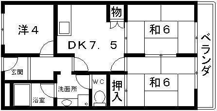エステートハイツ(3DK/1階)の間取り写真