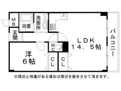 城南マンション2(1LDK/3階)の間取り写真